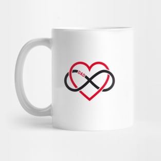 Dad, red heart with infinity sign, father's day card, sticker Mug